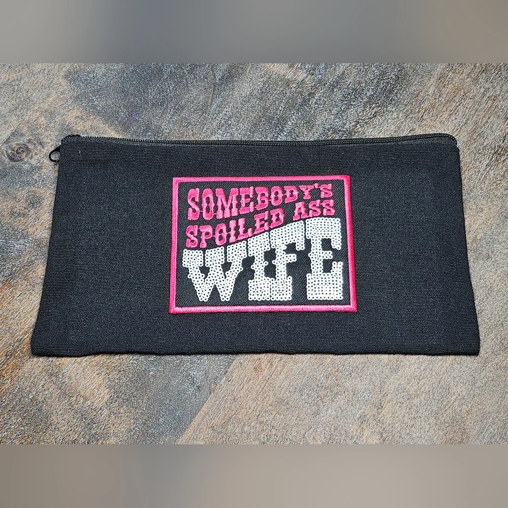 NWT Black Western Pencil / makeup Bag Pounch